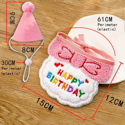 Birthday Scarf Hat Set for Small, Medium Dogs
