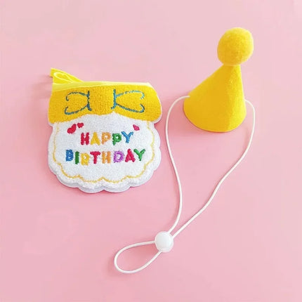 Birthday Scarf Hat Set for Small, Medium Dogs