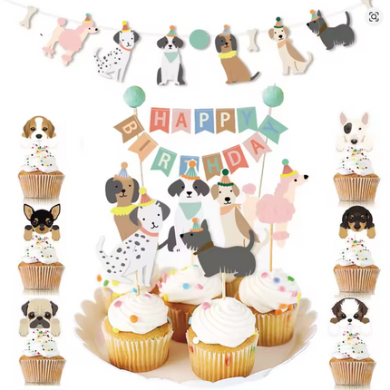 Pet Dog Themed Birthday Party Decorations (6 sets)