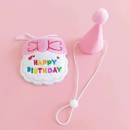 Birthday Scarf Hat Set for Small, Medium Dogs